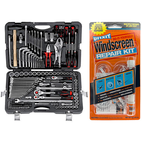 Windscreen Repair Kit & Tool Kit Bundle