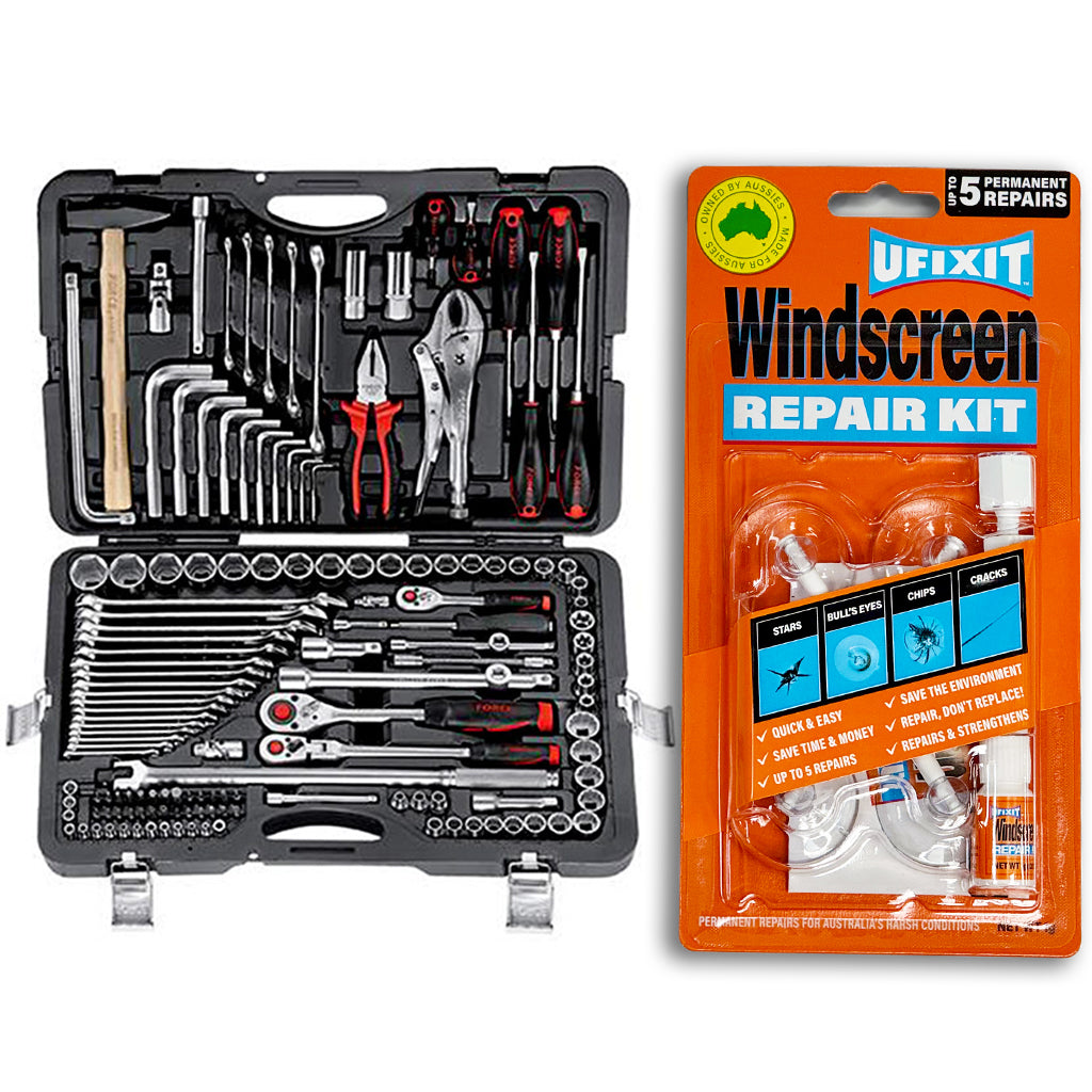 Windscreen Repair Kit & Tool Kit Bundle